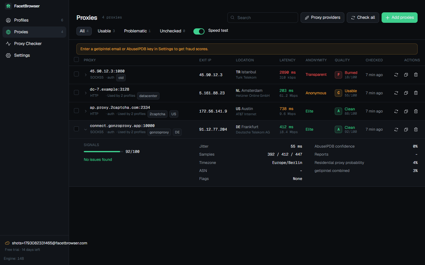 Proxy library with quality grades